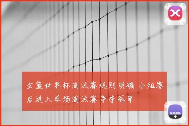 女篮世界杯淘汰赛规则明确 小组赛后进入单场淘汰赛争夺冠军